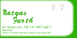 matyas furth business card